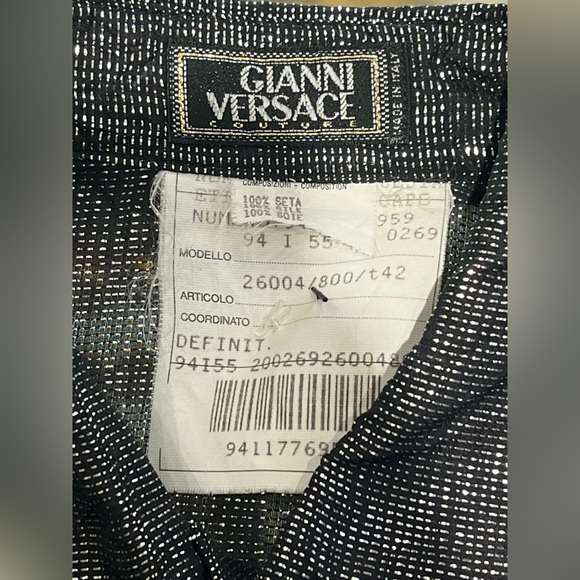 Vintage Gianni Versace silk lamé Button Down Blouse - Picture 6 of 6